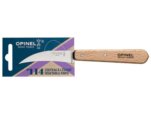 Opinel Schälmesser No 114 Vogelschnabelform Griff natur