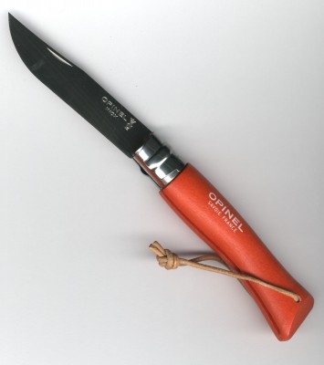 Opinel No 7 orange mit Lederriemen