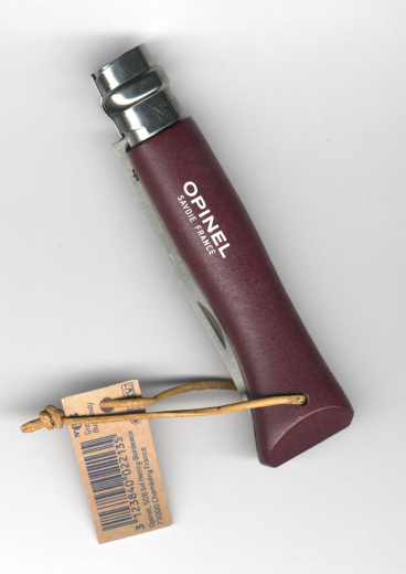 Opinel No 8 burgund Colorama mit Lederriemen