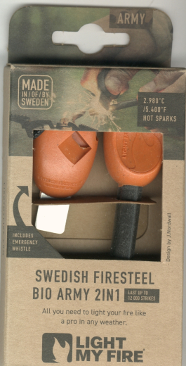 Swedish Firesteel Bio Army 2 in 1 mit Kunststoffgriff Orange