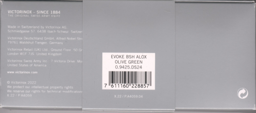 Victorinox Evoke Alox Olive Green 0.9425.DS24