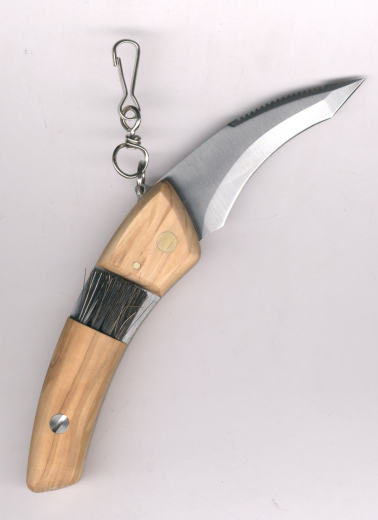 Maserin 74322 Pilzmesser Olivenholz mit Ausklappbürste