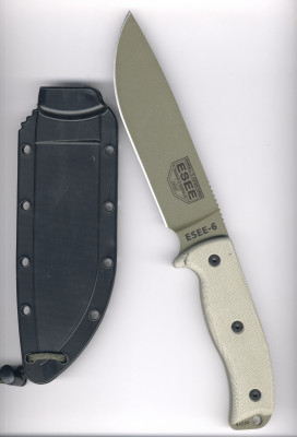 ESEE Knives ESEE 6P-DE Dark Earth plain mit schwarzer Scheide