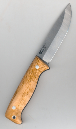 Peltonen Peltonen M07 Ranger Knife Fulltang Curly Birch FJP500 in brauner Lederscheide