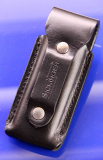 Sickinger Messer Leder Etui schwarz, silberner Druckknopf für MS