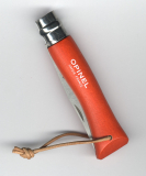 Opinel No 7 Colorama Sport orange mit Lederriemen