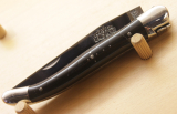 Forge de Laguiole Klappmesser 1tlg, 11cm Büffelhorn schwarz hochglanz Backen 00003671