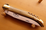 Forge de Laguiole Klappmesser zweiteilig helles Horn hochglanz poliert Messingbacken 00004003