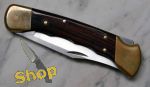 Buck 110 FG Folding Hunter Finger Grooved Klappmesser mit Etui, Ebenholz